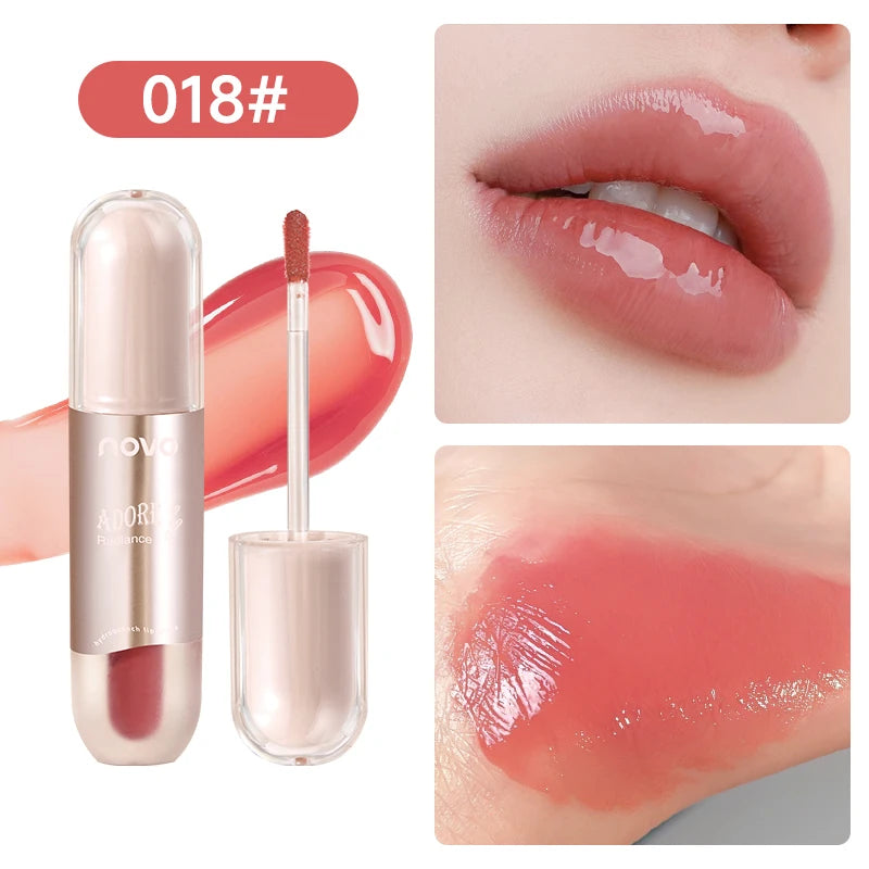 Hochglänzender Lipgloss, langanhaltender, feuchtigkeitsspendender Flüssig-Lippenstift mit Spiegeleffekt, wasserfest, klebt nicht, hochglänzend, leichte und seidige Textur