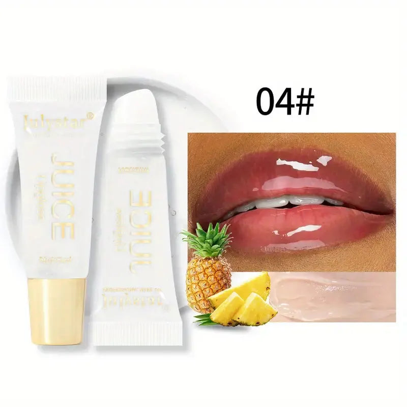 Wässrig-kristallklares Gel-Lippenöl, Lippenbalsam, feuchtigkeitsspendend und glättend, glättend, für einen vollen, sinnlichen Kussmund, mit fruchtigem Duft