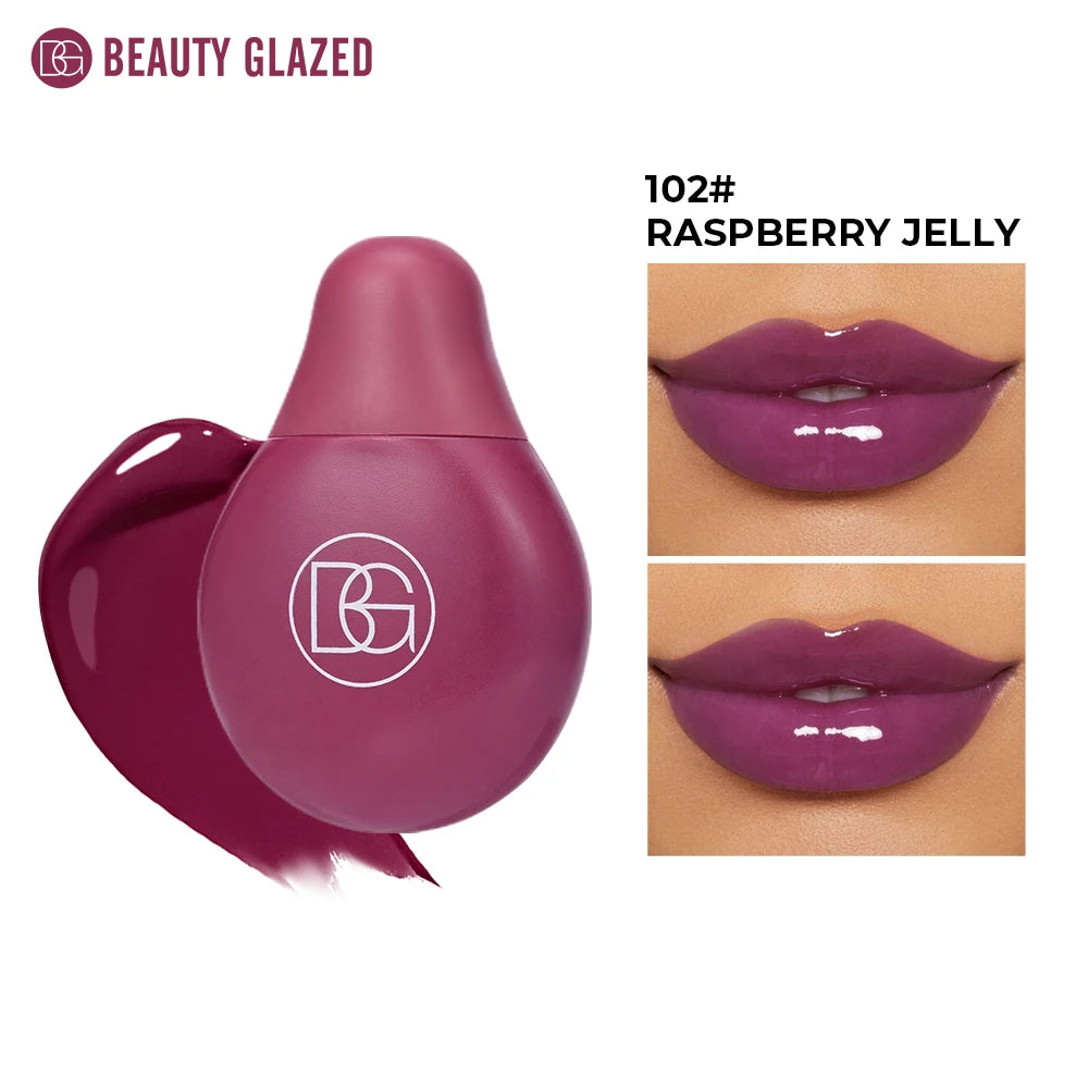 EAUTY GLAZED 4-Farben-Lipgloss, Lippenöl, feuchtigkeitsspendender Lippenstift, Lippenbalsam, Hochglanz und langanhaltender Lipgloss, Pflege für trockene Lippen